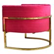 Pemberly Row Velvet & Stainless Steel Upholstered Accent Chair in Pink/Gold