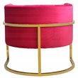 Pemberly Row Velvet & Stainless Steel Upholstered Accent Chair in Pink/Gold