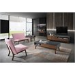 Pemberly Row Modern Solid Wood & Fabric Accent Chair in Pastel Pink