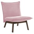 Pemberly Row Modern Solid Wood & Fabric Accent Chair in Pastel Pink