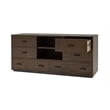 Pemberly Row 6-Drawer Wood Bedroom Dresser in Dark Walnut & Matte Black