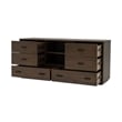 Pemberly Row 6-Drawer Wood Bedroom Dresser in Dark Walnut & Matte Black