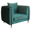 Pemberly Row Modern Velvet & Metal Accent Chair in Dark Green Jade