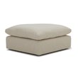 Pemberly Row Modern Fabric Upholstered Sectional Sofa & Ottoman in White