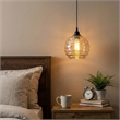 Pemberly Row Gold and Black Chandelier in Metal with Glass Cap