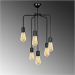 Pemberly Row Industrial 6-Light Black Chandelier with Iron Body