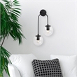 Pemberly Row Wall Lamp in Black with Metal Body & Glass Accents