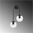 Pemberly Row Wall Lamp in Black with Metal Body & Glass Accents