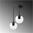 Pemberly Row Wall Lamp in Black with Metal Body & Glass Accents