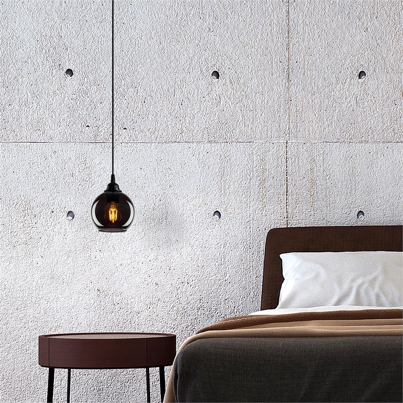 Pemberly Row Smoked Chandelier with Metal Body in Black Finish