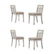Pemberly Row Set of 4 Contemporary Off White Fabric Chairs with Cushion