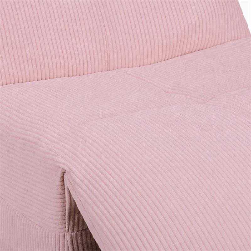 Pemberly Row Swivel Glider Recliners - Set of 2 in Pink Corduroy Fabric