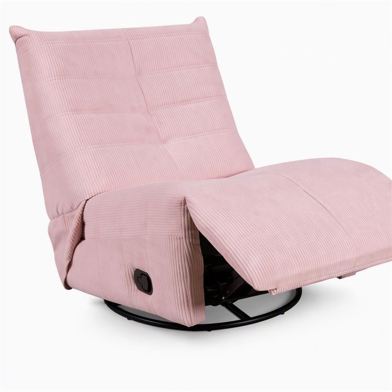 Pemberly Row Swivel Glider Recliners - Set of 2 in Pink Corduroy Fabric