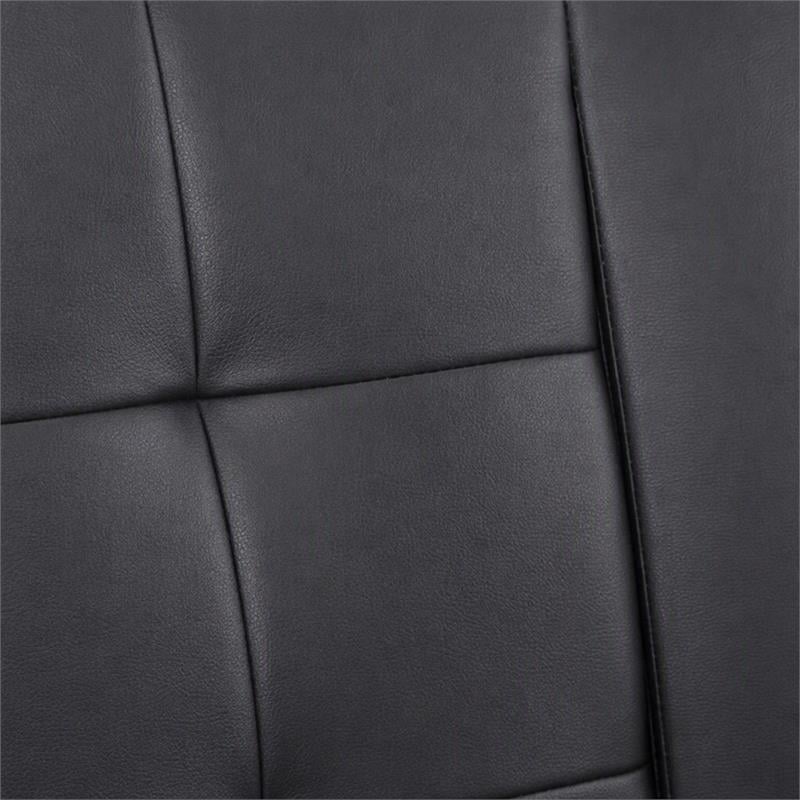 Pemberly Row Set of 2 Black PVC Fabric Loveseats with LED Lights