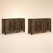 Pemberly Row 2-Piece 3-Door Shoe Cabinet Set in Dark Dusty Oak