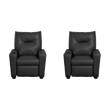 Pemberly Row Set of 2 Kids Recliner Chairs in Black PVC Leather