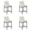 Pemberly Row Set of 4 White Boucle Fabric Counter Height Chairs