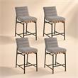 Pemberly Row Set of 4 Gray Boucle Fabric Counter Height Chairs
