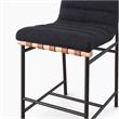Pemberly Row Set of 3 Counter Height Chairs in Black Boucle Fabric