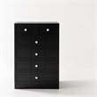 Pemberly Row 5-Drawer Dresser with Crystal Knobs Black Finish 23.6