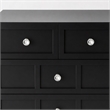 Pemberly Row 5-Drawer Dresser with Crystal Knobs Black Finish 23.6