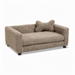 Pemberly Row Faux Fur Dog Sofa Bed with Bone-Shaped Pillow