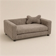 Pemberly Row Faux Fur Dog Sofa Bed with Bone-Shaped Pillow