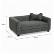 Pemberly Row Faux Fur Dog Bed with Bone Pillow in Plush Fabric