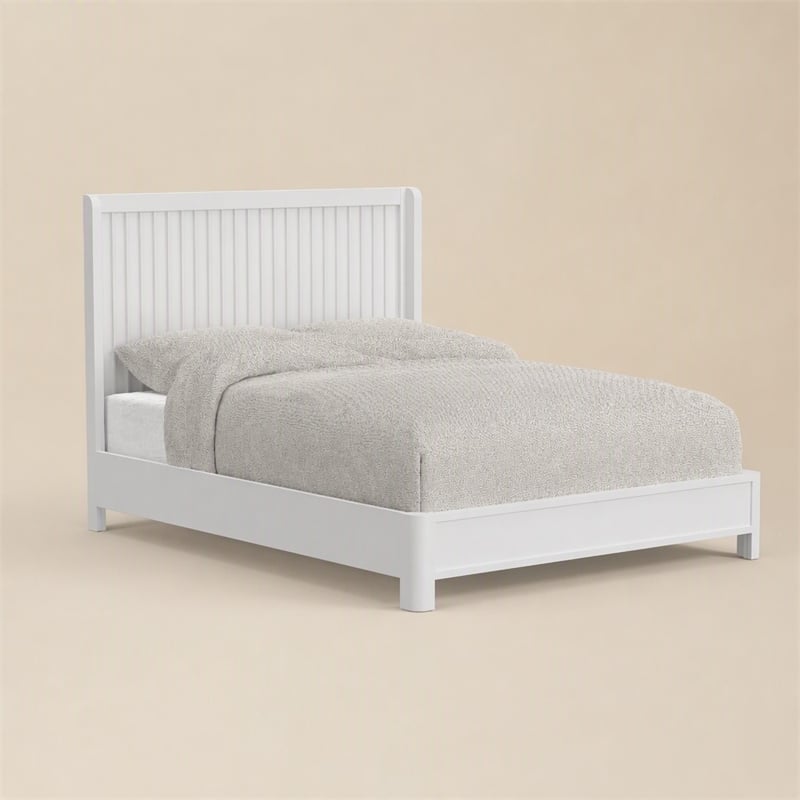 Pemberly Row King Panel Bed in White Mahogany Solids and Veneer