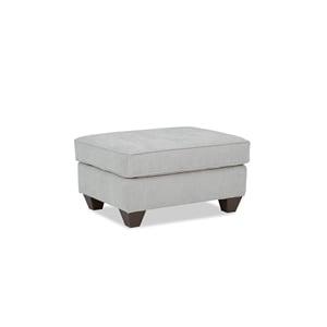 Pemberly Row Padded Ottoman in Soft Gray Microfiber Upholstery
