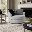 Pemberly Row Swivel Accent Chair in Shay Artic Gray with Neutral Fabric