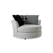 Pemberly Row Swivel Accent Chair in Shay Artic Gray with Neutral Fabric