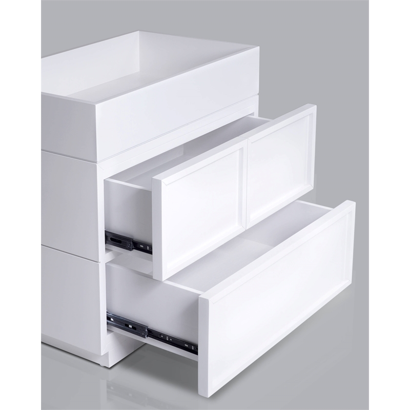 Pemberly Row Nightstand in Wood with 2 Drawers in White Finish