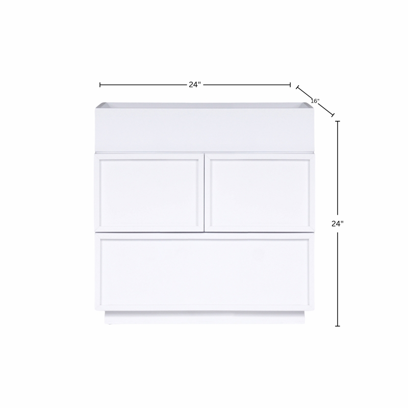 Pemberly Row Nightstand in Wood with 2 Drawers in White Finish