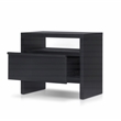 Pemberly Row Nightstand 1 Drawer Mahogany and Oak Veneer Black Finish