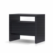 Pemberly Row Nightstand 1 Drawer Mahogany and Oak Veneer Black Finish