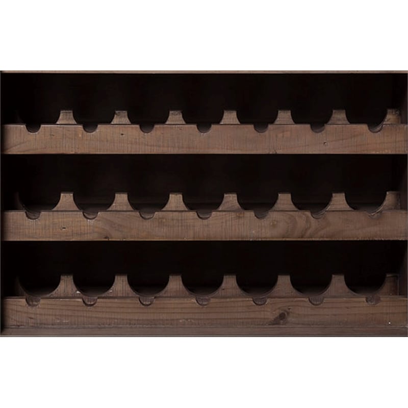 Pemberly Row Wood Dining Sideboard with Wine Holder in Natural-Black