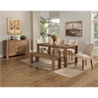 Pemberly Row Wood Dining Bench in Antique Natural Finish