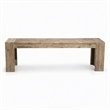 Pemberly Row Wood Dining Bench in Antique Natural Finish