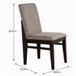 Pemberly Row Set of 2 Side Dining Chairs in Chocolate Brown Wood