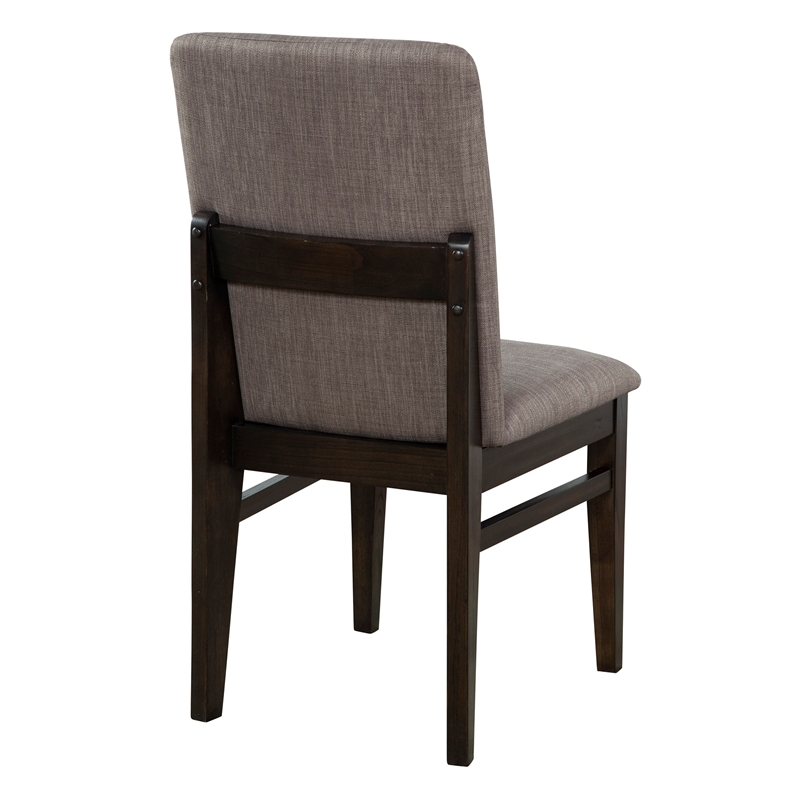 Pemberly Row Set of 2 Side Dining Chairs in Chocolate Brown Wood