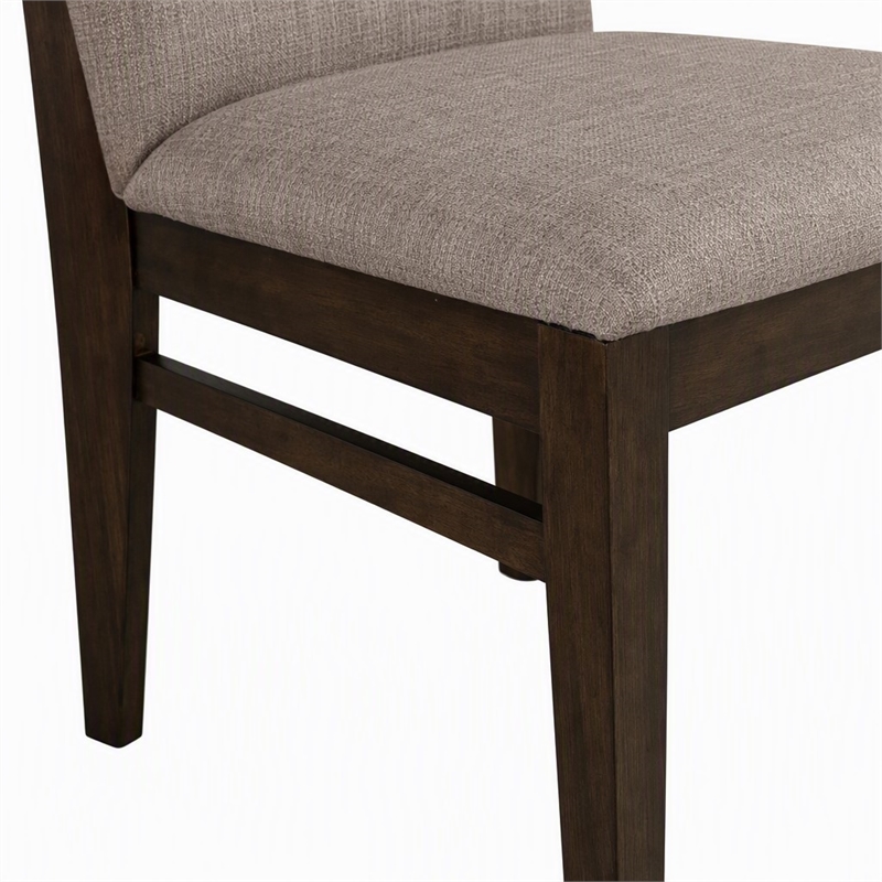 Pemberly Row Set of 2 Side Dining Chairs in Chocolate Brown Wood