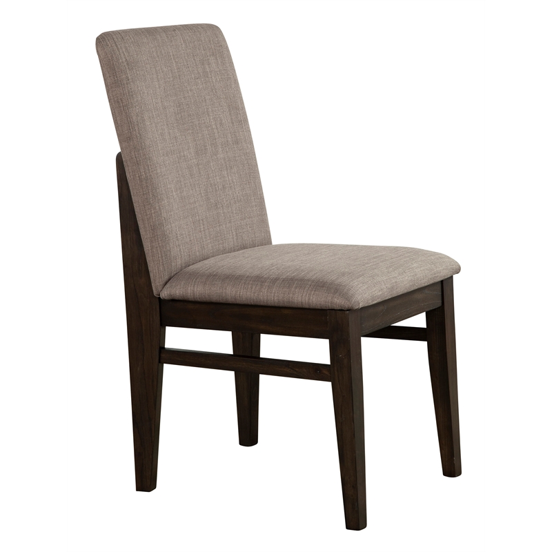 Pemberly Row Set of 2 Side Dining Chairs in Chocolate Brown Wood