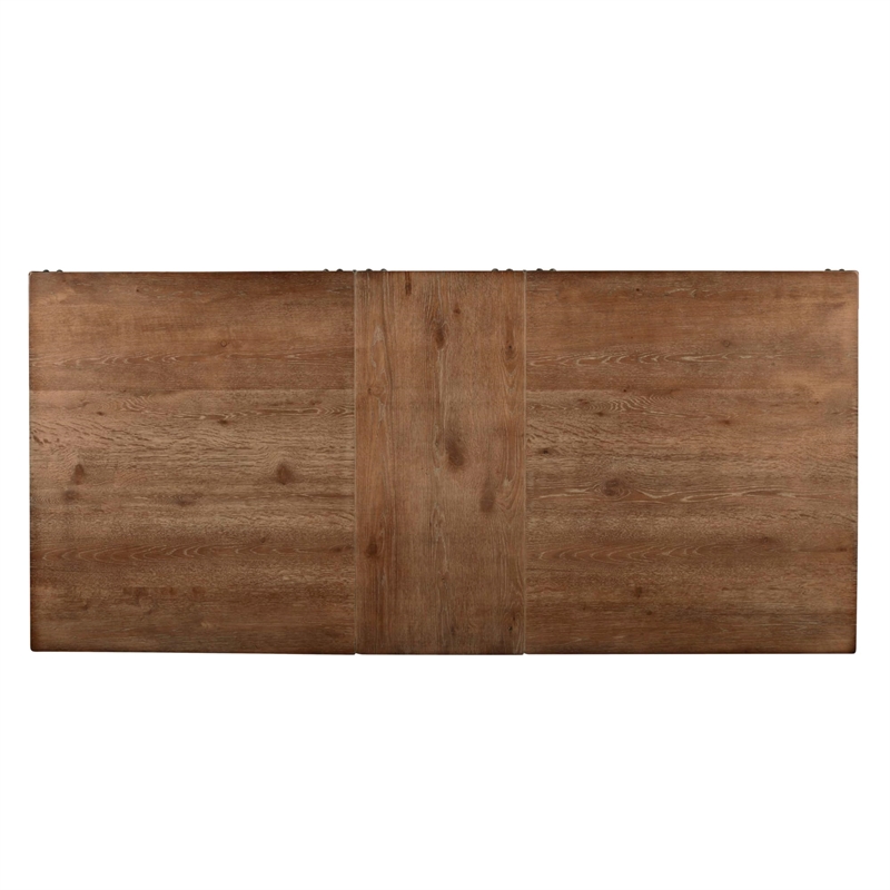Pemberly Row Natural Rubberwood Fixed Trestle Dining Table 30