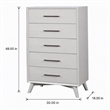 Pemberly Row 5 Drawer Wood Chest in White Finish