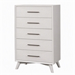 Pemberly Row 5 Drawer Wood Chest in White Finish
