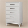 Pemberly Row 5 Drawer Wood Chest in White Finish