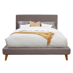 Pemberly Row California King Upholstered Platform Bed in Dark Gray