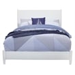 Pemberly Row California King Mahogany Wood Panel Bed in Classic White
