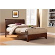 Pemberly Row Full Size Wood Sleigh Bed in Cappuccino (Brown)